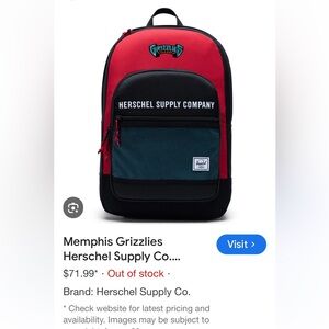 Herschel Supply Company Red and Teal Backpack